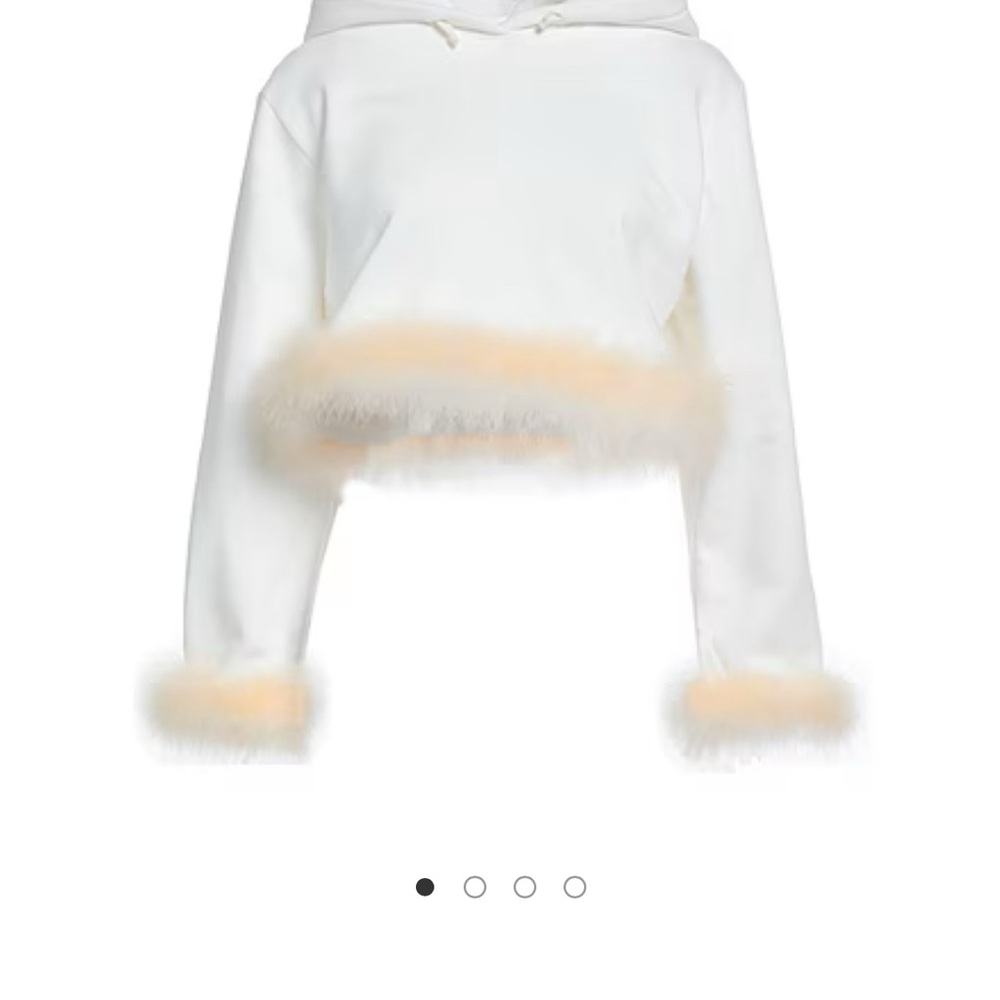 Antonella Rizza made in Italy Cream Hoodie with Fur Trim